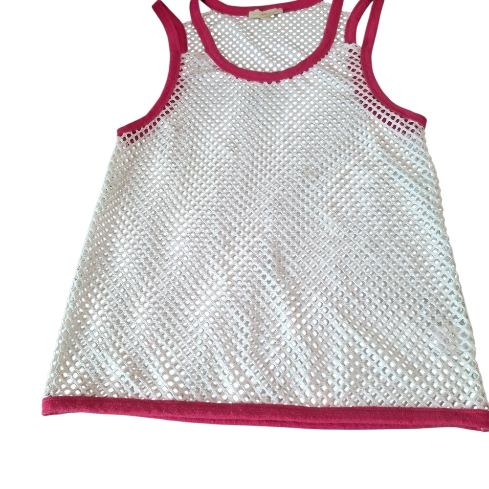 Nicki Minaj White and Pink Mesh Blouse